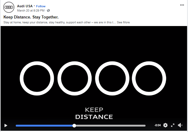 Audi “Keep Distance. Stay Together.”